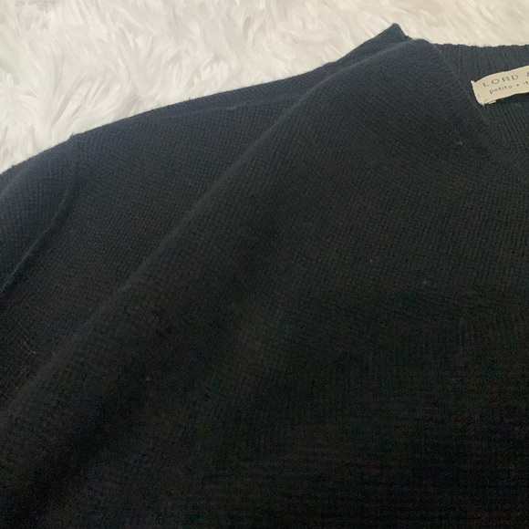 Lord & Taylor Merino Wool Black Open Front Cardigan - Picture 4 of 7